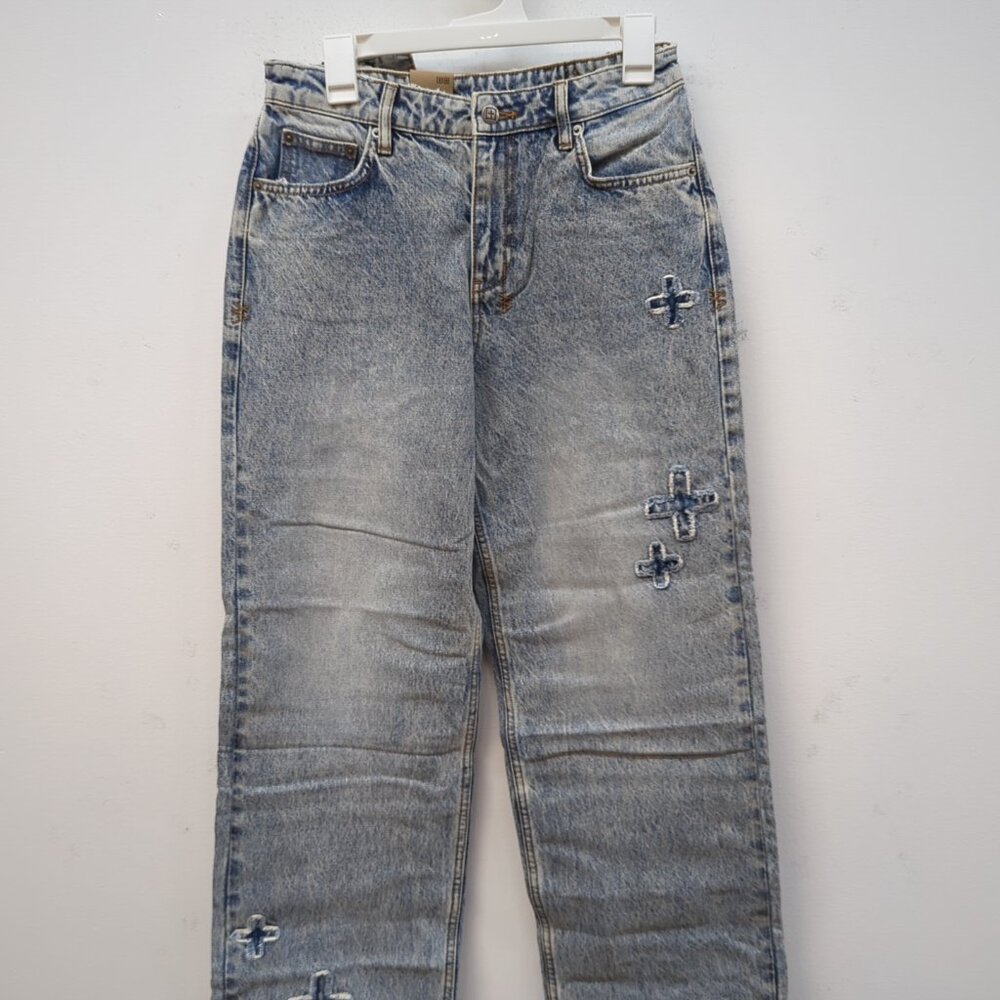 Ssense Denim High Rise Women's Straight Leg Jeans Size 25 Faded Blue